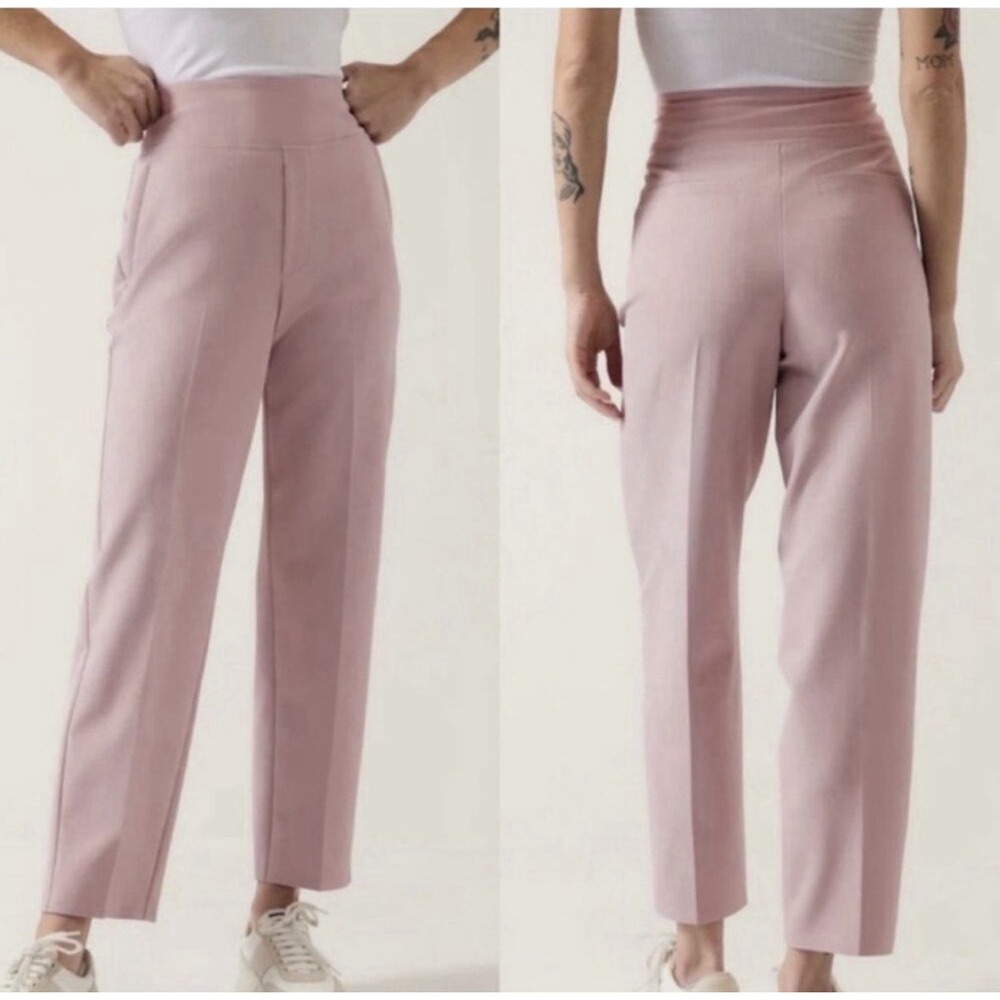 NWT $109 Athleta Womens Endless High Rise Pant Mauve Pink Stretch Size 12 533636